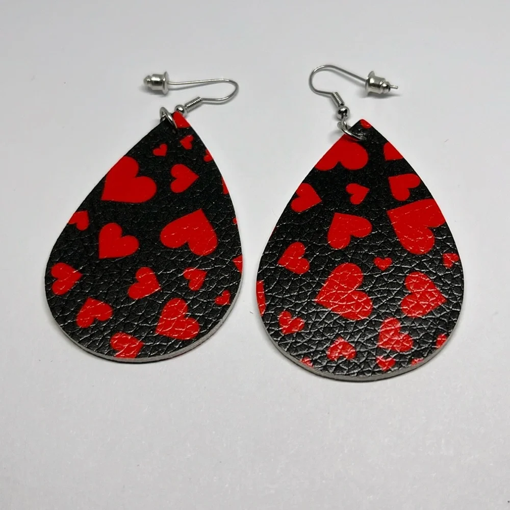 Earrings valentines dangle cute statement mom daughter gift grandma plai…‎